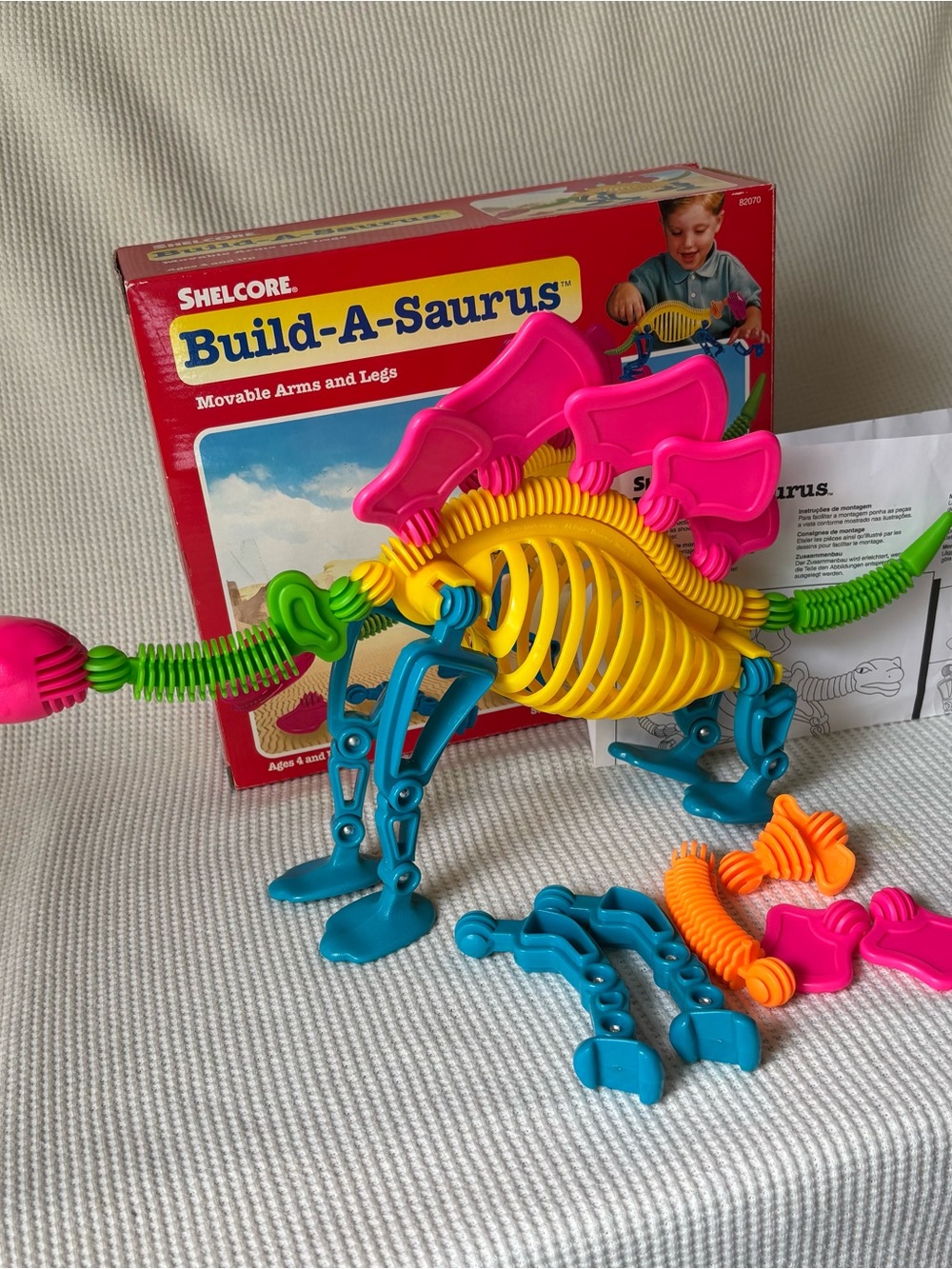Vintage 1997 Shelcore Build-A-Saurus Set Movable Arms & Legs w box instructions
